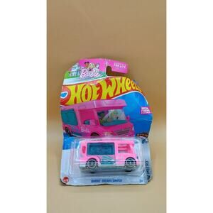 2022 Hot Wheels Barbie Dream Camper #56 HW Metro Pink New Damaged Card